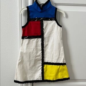 Toddler Girls Color Block Sleeveless Dress costume Sz XS Child